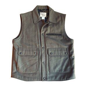 Cripple Creek Men's XL Concealed Carry Wool Melton Vest  Gray Cowboy Yellowstone
